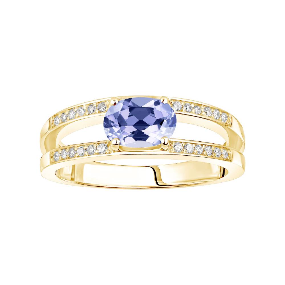 Ring Yellow gold Tanzanite and diamonds Cassandra 2