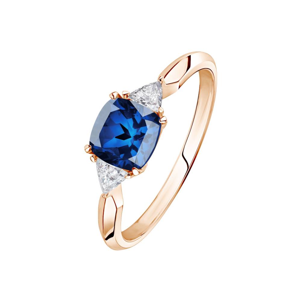 Ring Rose gold Sapphire and diamonds Kennedy 2