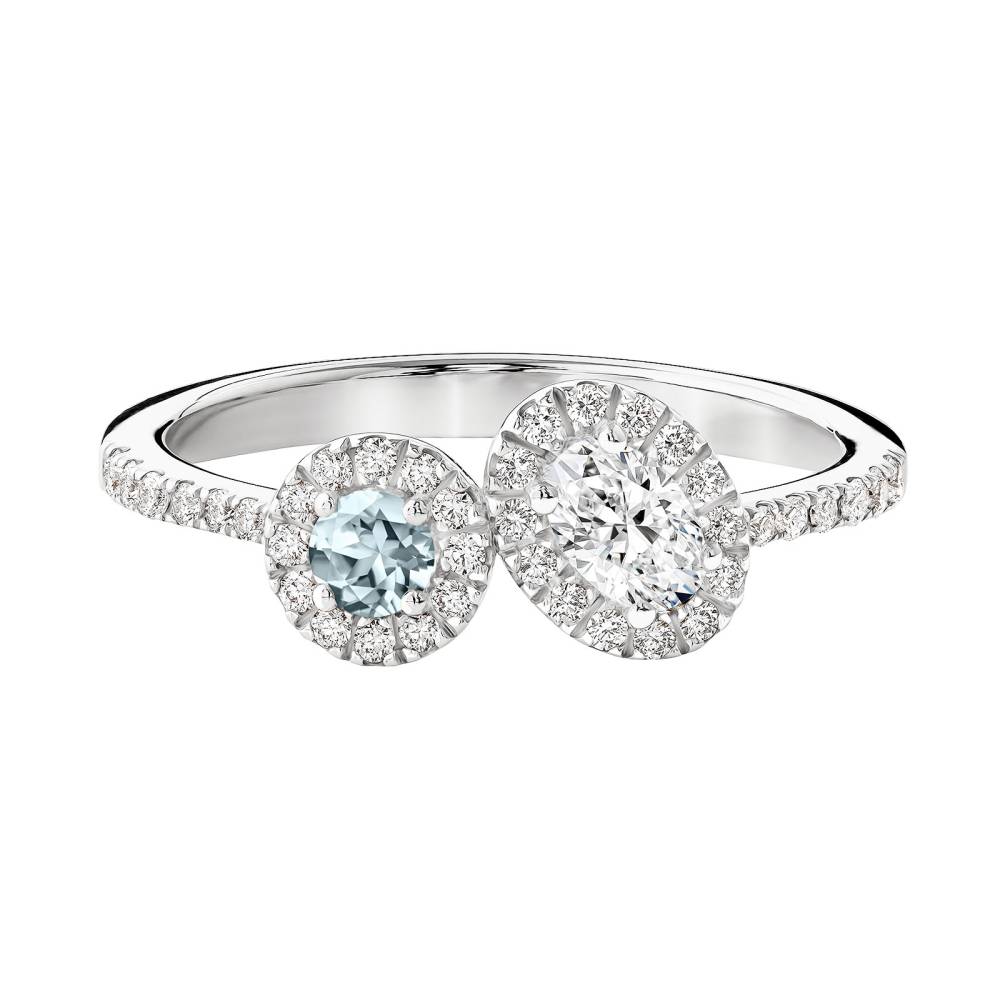 Ring Platinum Aquamarine and diamonds AlterEgo Ovale 2