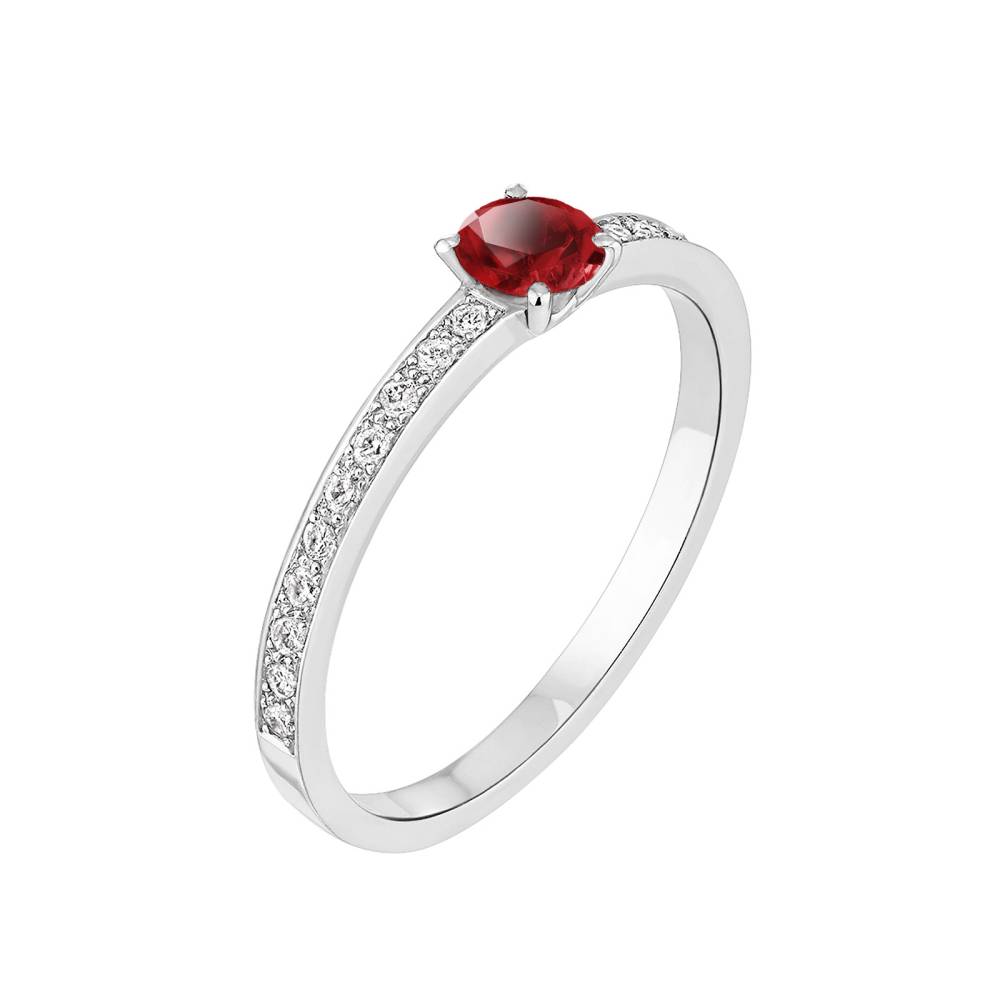 Ring White gold Garnet and diamonds Milady 2