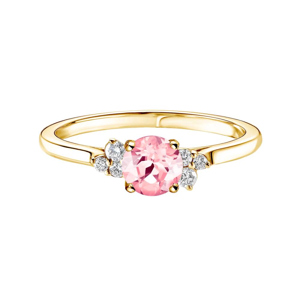 Ring Yellow gold Tourmaline and diamonds Baby EverBloom 5 mm 2