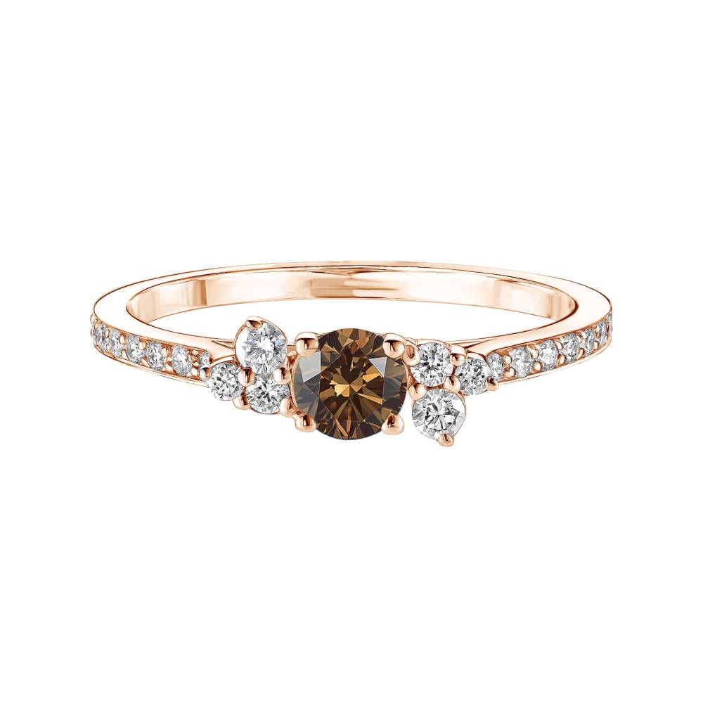 Ring Roségold Diamant-Schokolade und diamanten Baby EverBloom Pavée 2