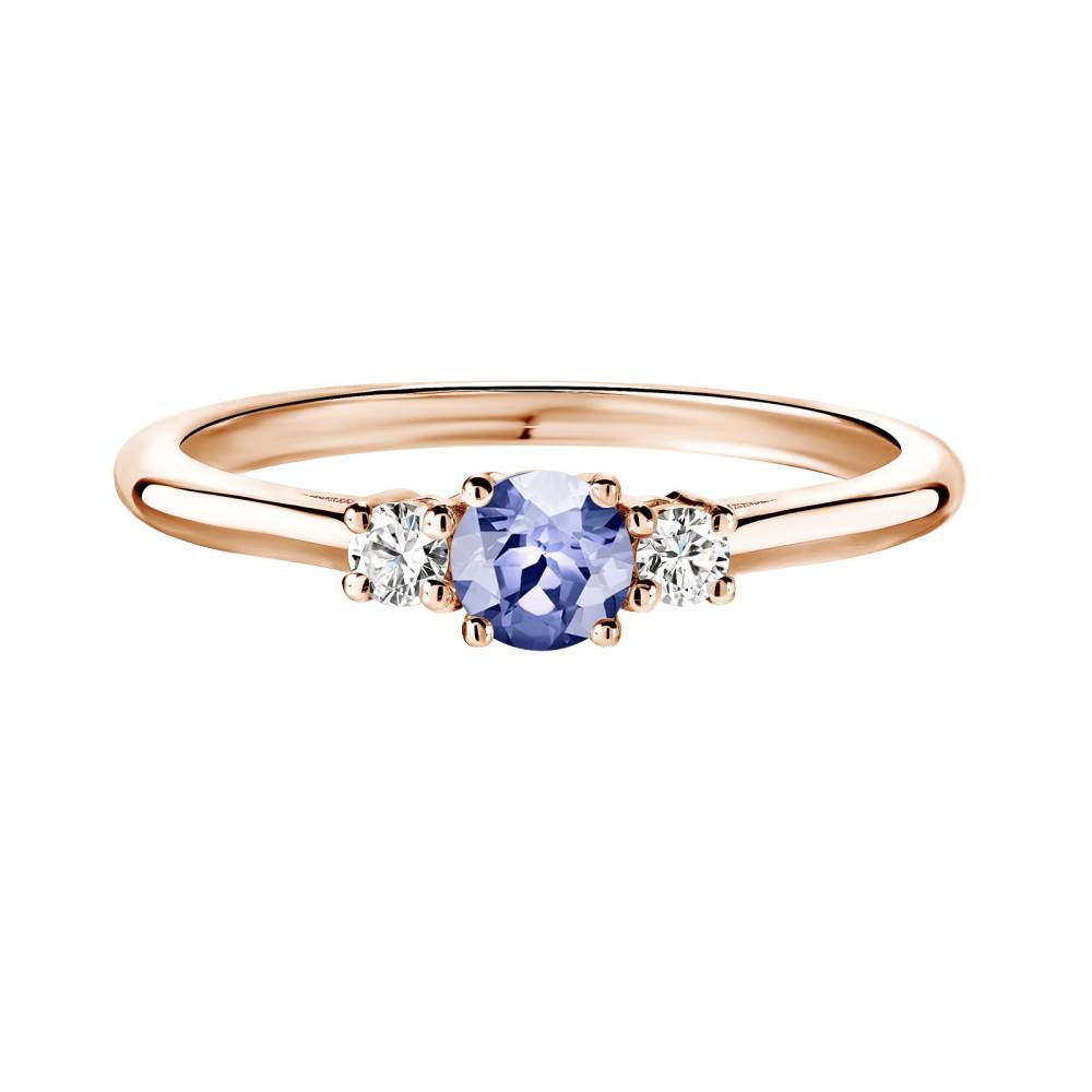 Bague Or rose Tanzanite et diamants Baby Lady Duo 2