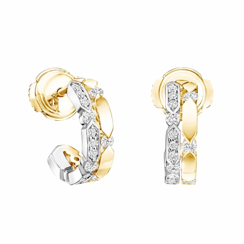 Earrings Yellow and white gold Diamond MET 2