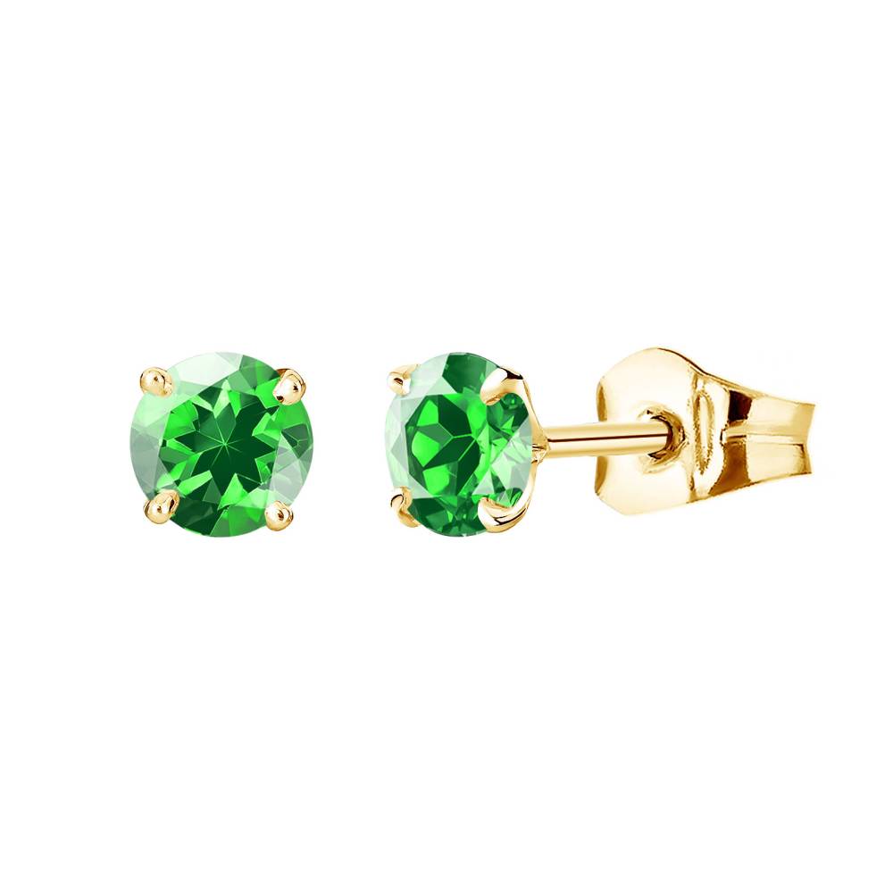 Earrings Yellow gold Tsavorite Lady XL 2