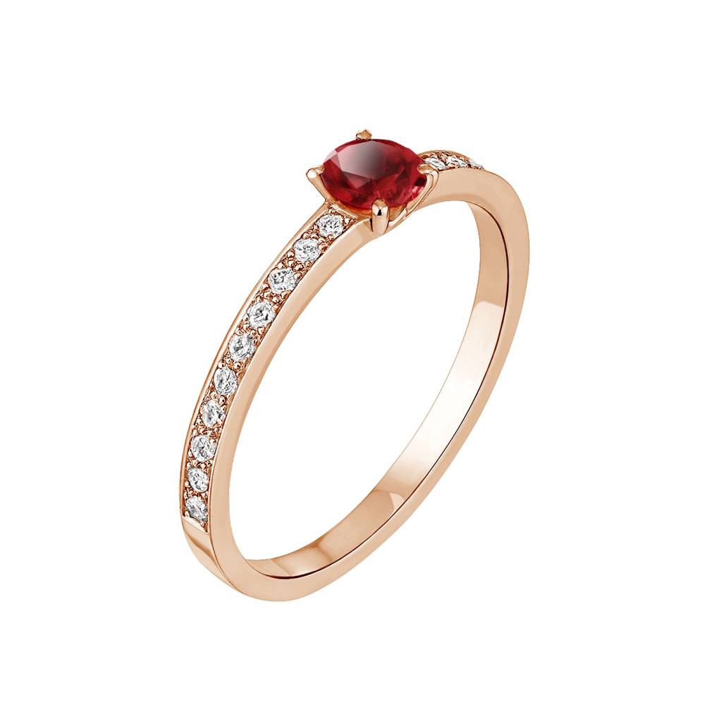 Ring Rose gold Garnet and diamonds Milady 2