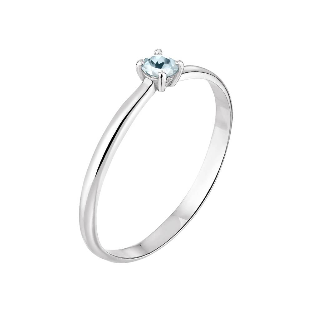 Bague Or blanc Aigue-marine Mini Lady 2