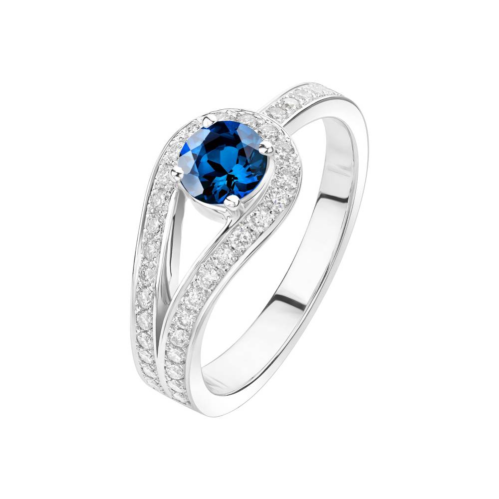 Bague Or blanc Saphir et diamants Romy 2