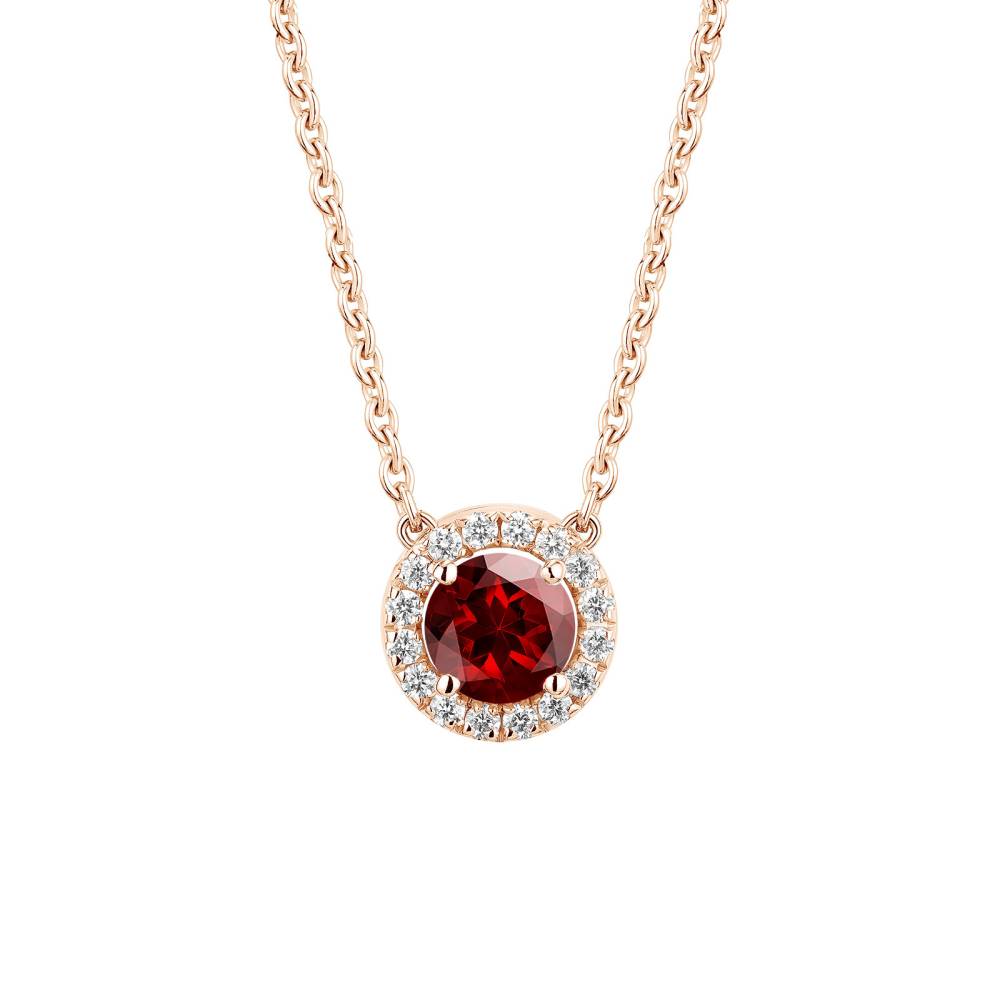 Pendant Rose gold Garnet and diamonds Rétromantique S 2