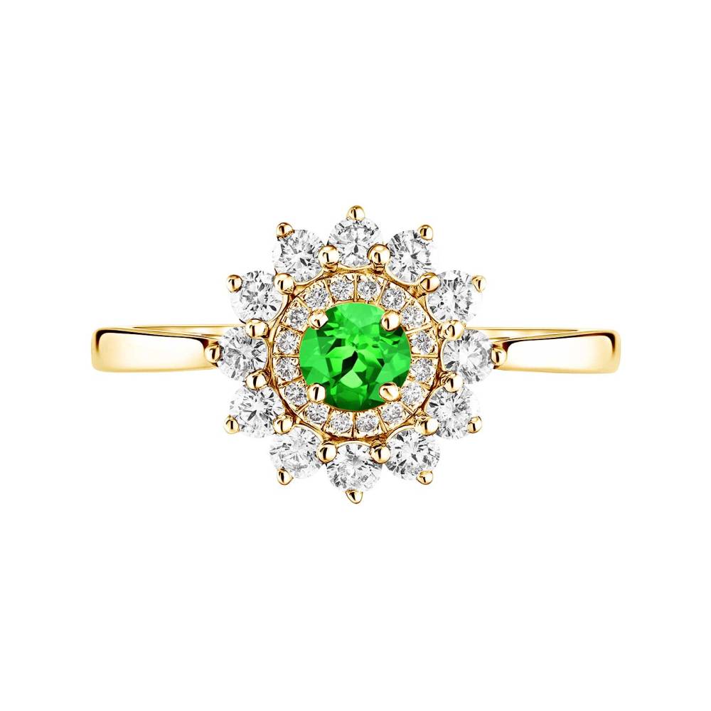 Bague Or jaune Tsavorite Lefkos 4 mm 2