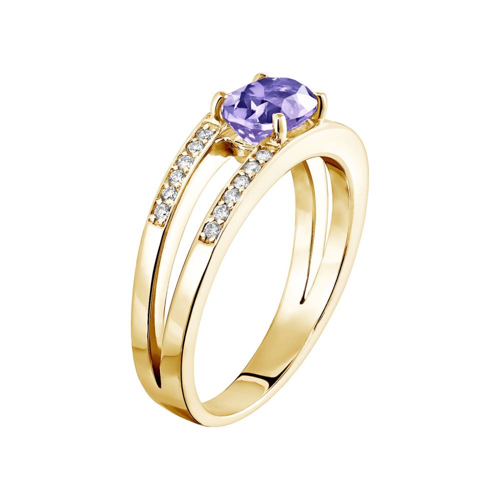 Ring Yellow gold Tanzanite and diamonds Cassandra 3