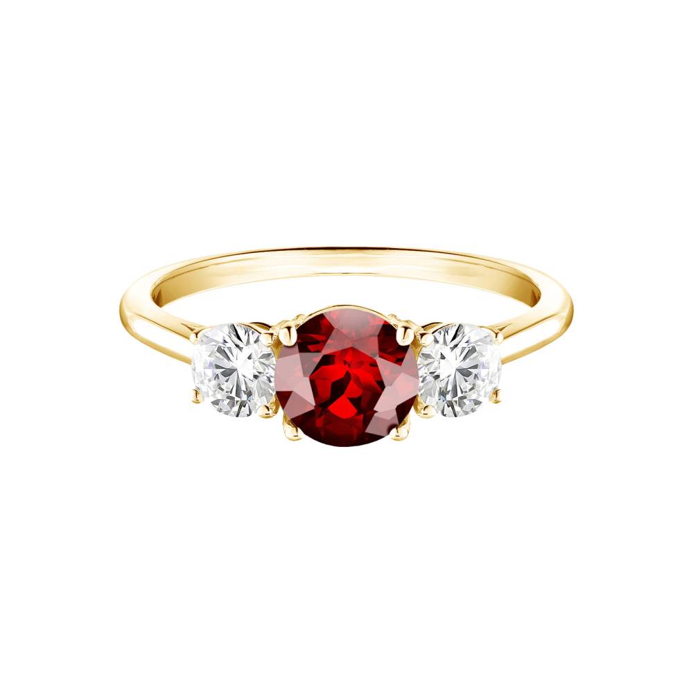 Ring Yellow gold Garnet Little Lady Duo 2