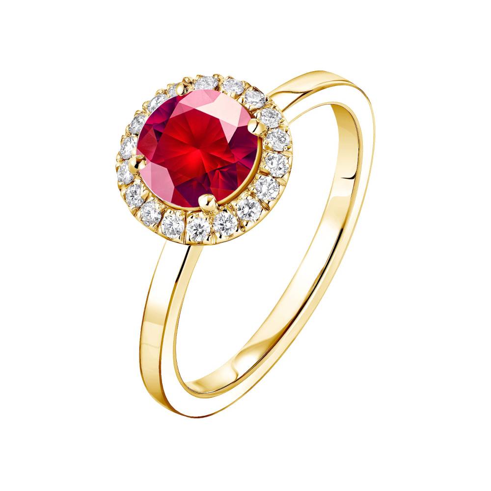 Ring Yellow gold Ruby and diamonds Rétromantique L 2