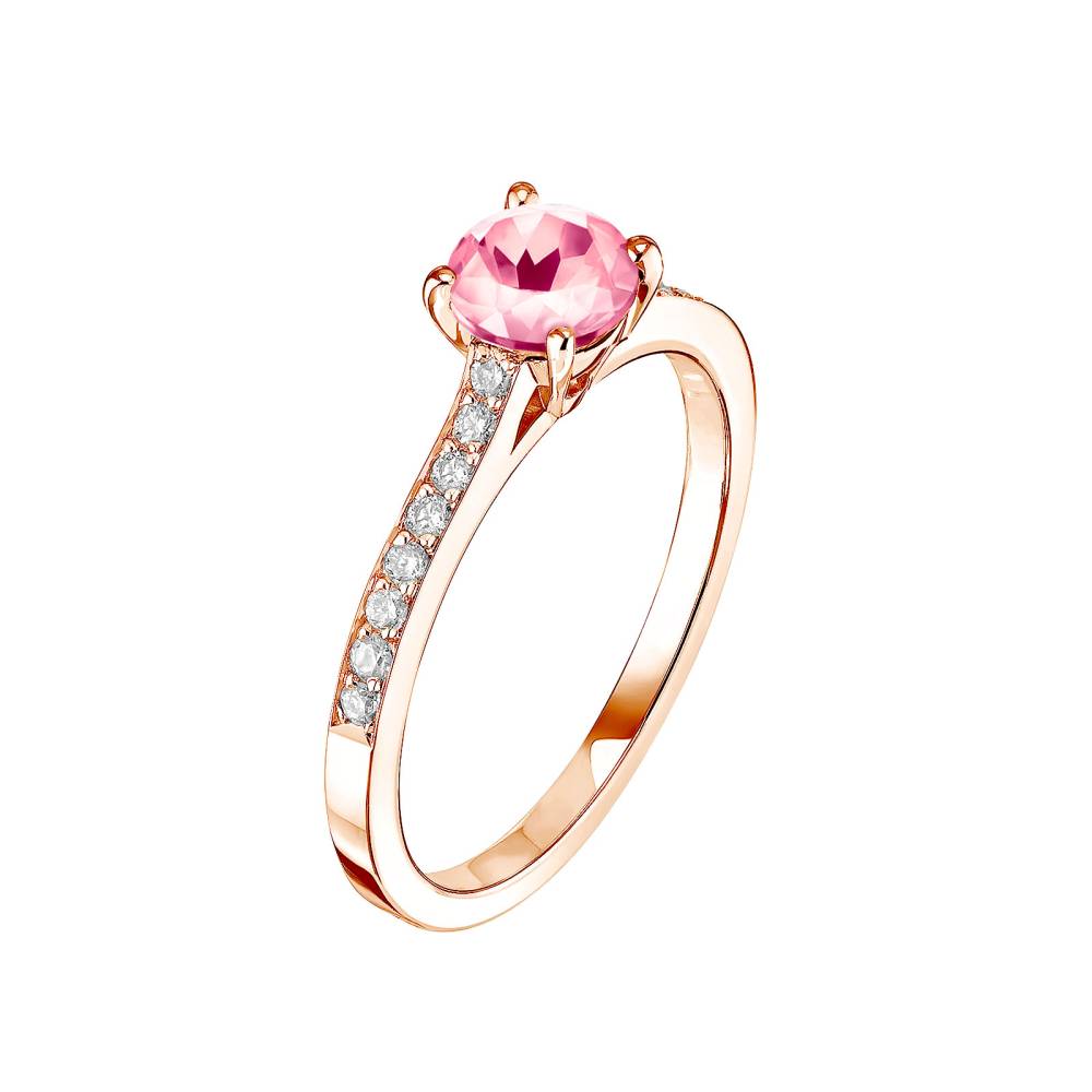 Bague Or rose Tourmaline et diamants Lady Pavée 2