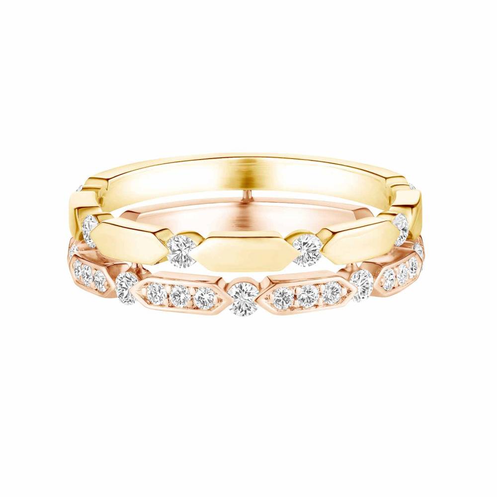 Ring Gelb- und Roségold Diamant MET Duo M 2