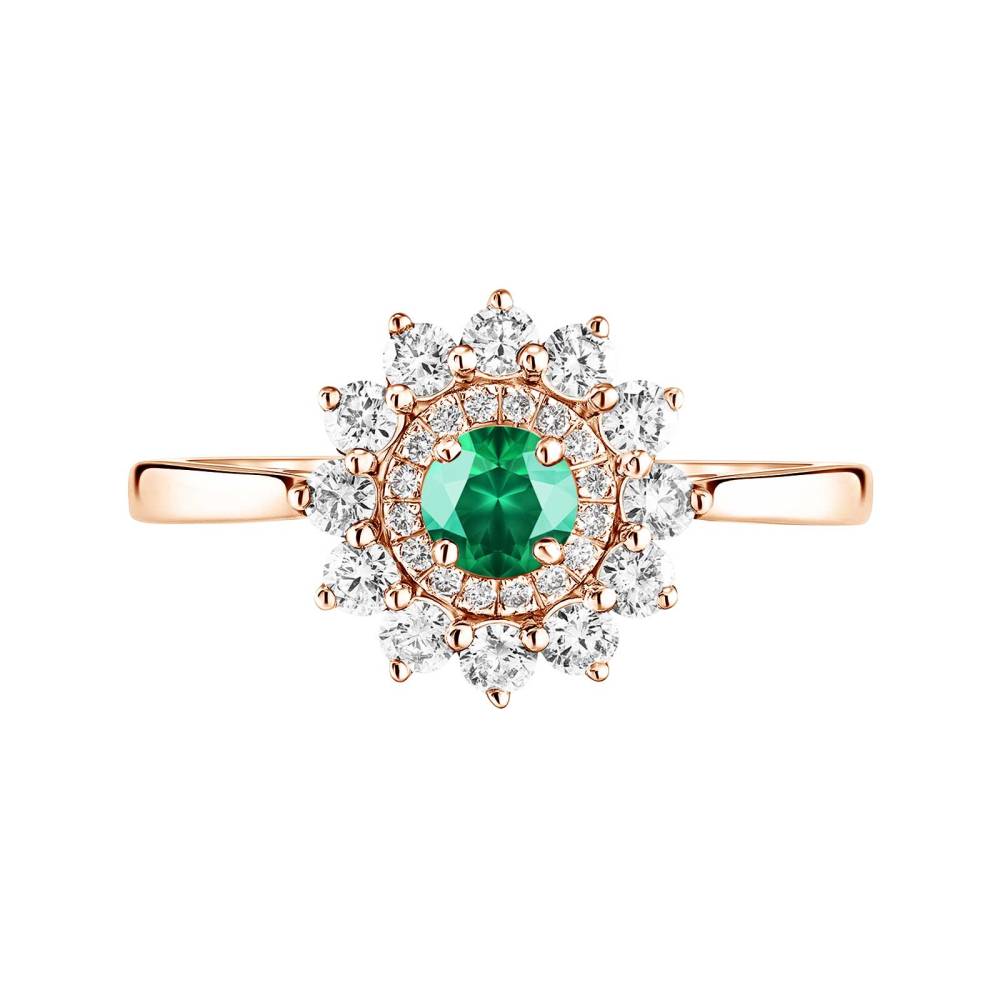 Ring Rose gold Emerald Lefkos 4 mm 2