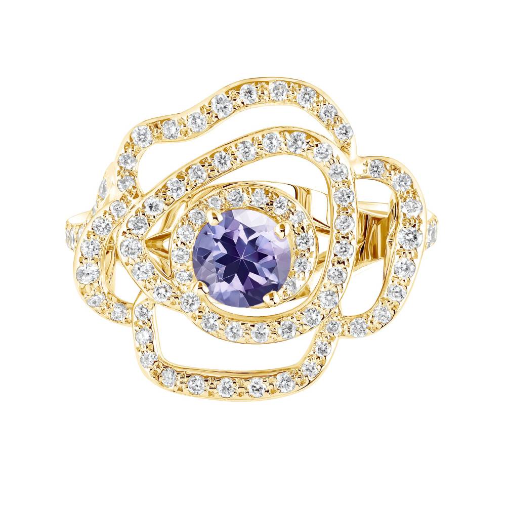 Bague Or jaune Tanzanite et diamants PrimaRosa Alta 2