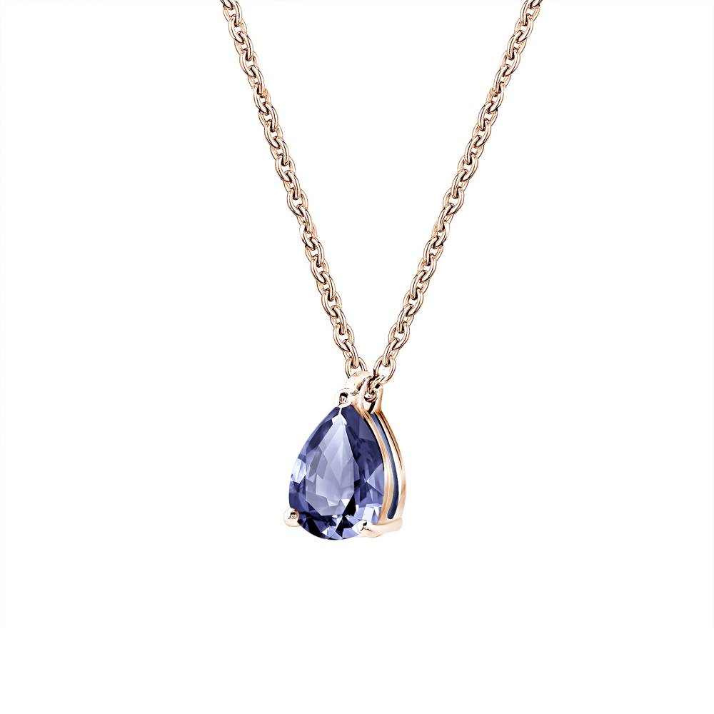 Pendentif Or rose Tanzanite et diamants Lady Poire M 3