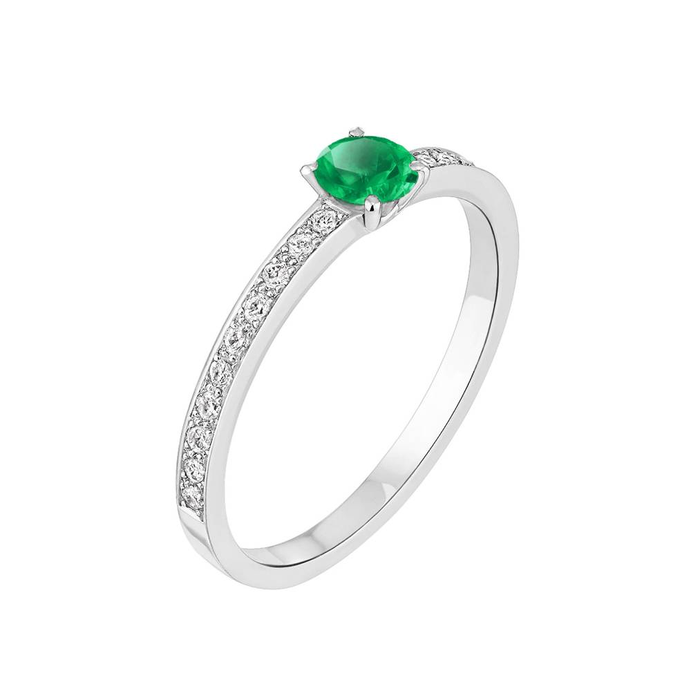 Ring White gold Emerald and diamonds Milady 2