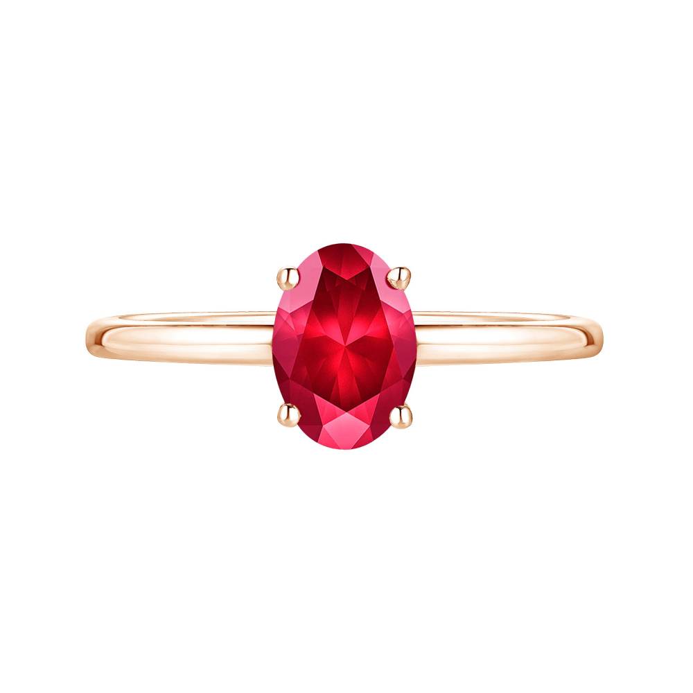 Bague Or rose Rubis Lady Ovale 2