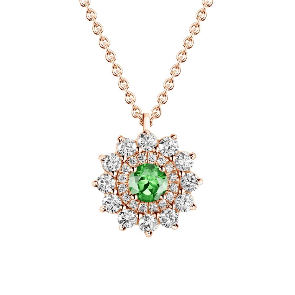 Pendentif Or rose Tsavorite et diamants Lefkos 2