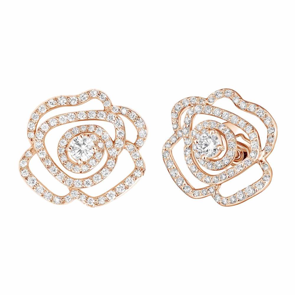 Boucles d'oreilles Or rose Diamant PrimaRosa Alta 2