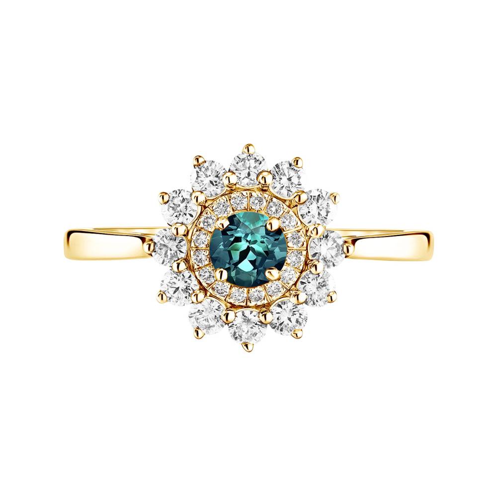 Ring Gelbgold Teal Saphir Lefkos 4 mm 2