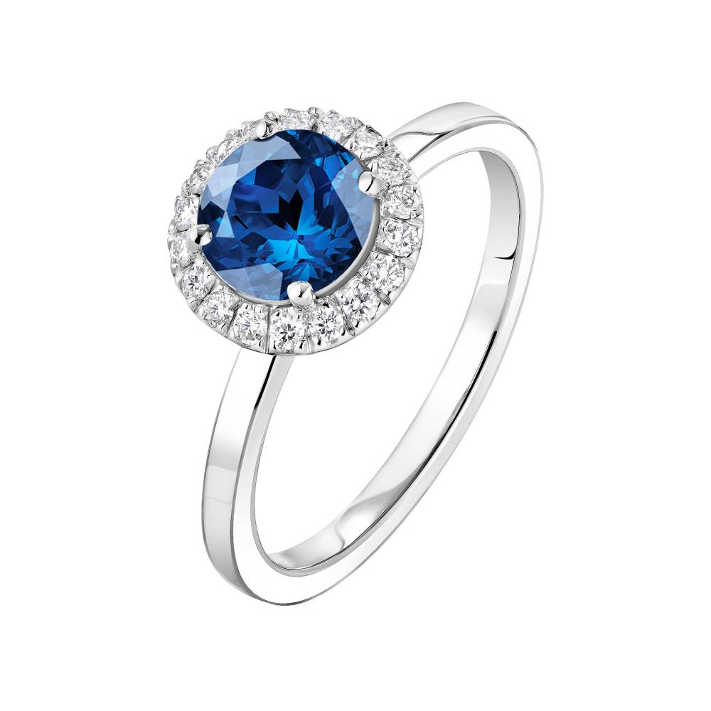 Ring Platinum Sapphire and diamonds Rétromantique L 2