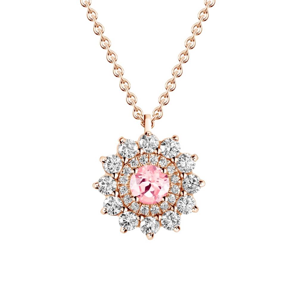 Pendant Rose gold Tourmaline and diamonds Lefkos 2