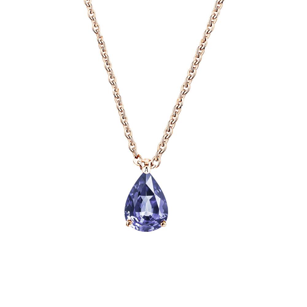 Pendentif Or rose Tanzanite et diamants Lady Poire M 2