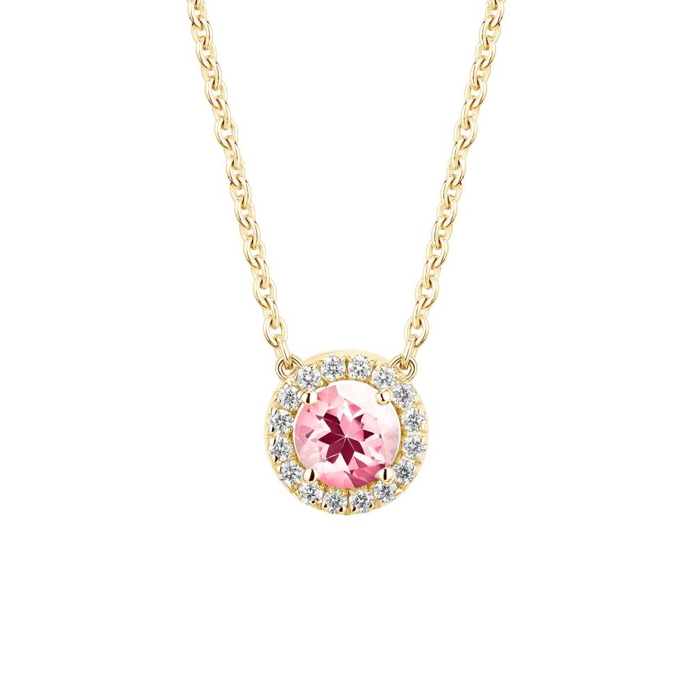 Pendant Yellow gold Tourmaline and diamonds Rétromantique S 2