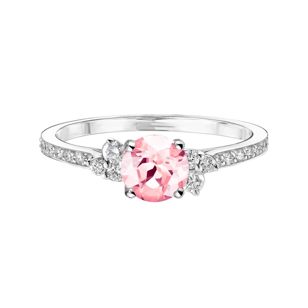 Bague Platine Tourmaline et diamants Baby EverBloom 5 mm Pavée 2