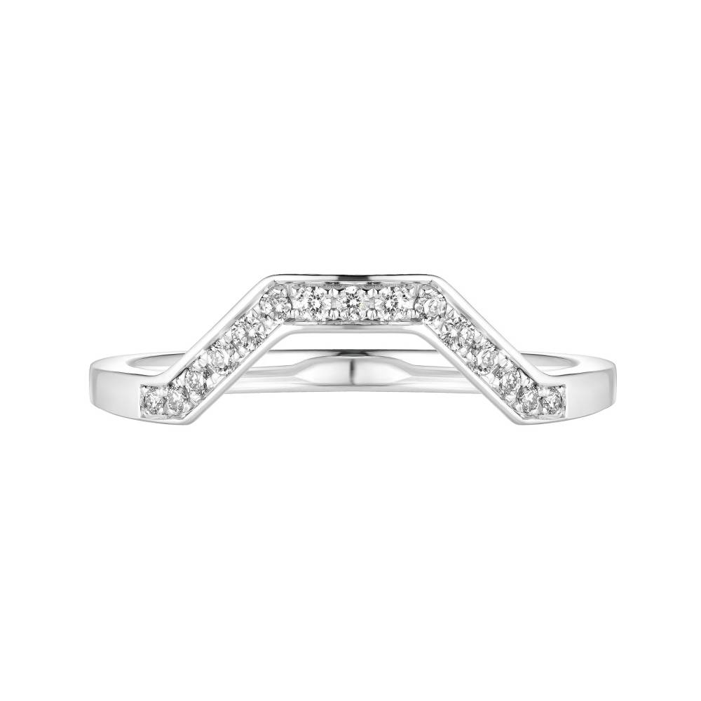 Wedding band White gold Diamond Art Déco 4 mm 2