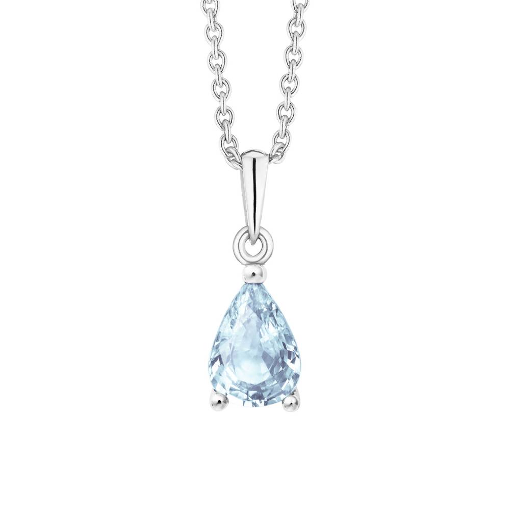 Pendant White gold Aquamarine Goutte 2