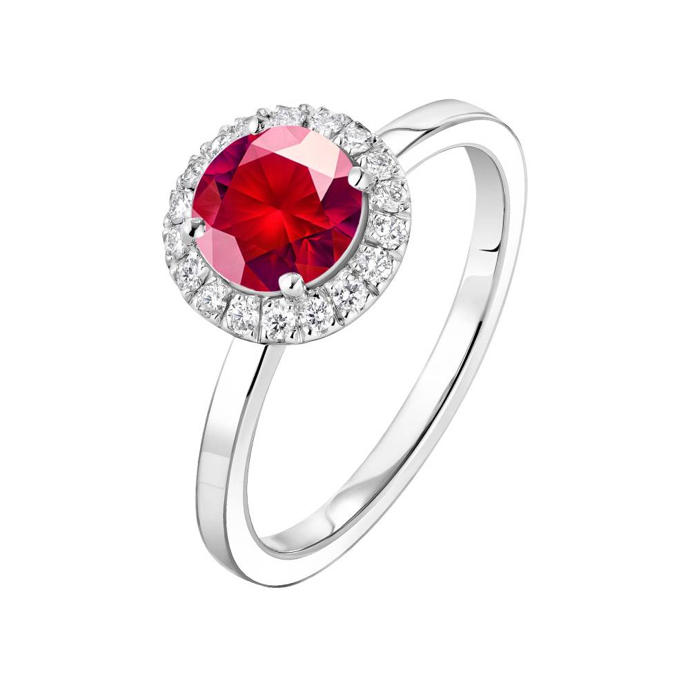 Bague Or blanc Rubis et diamants Rétromantique L 2