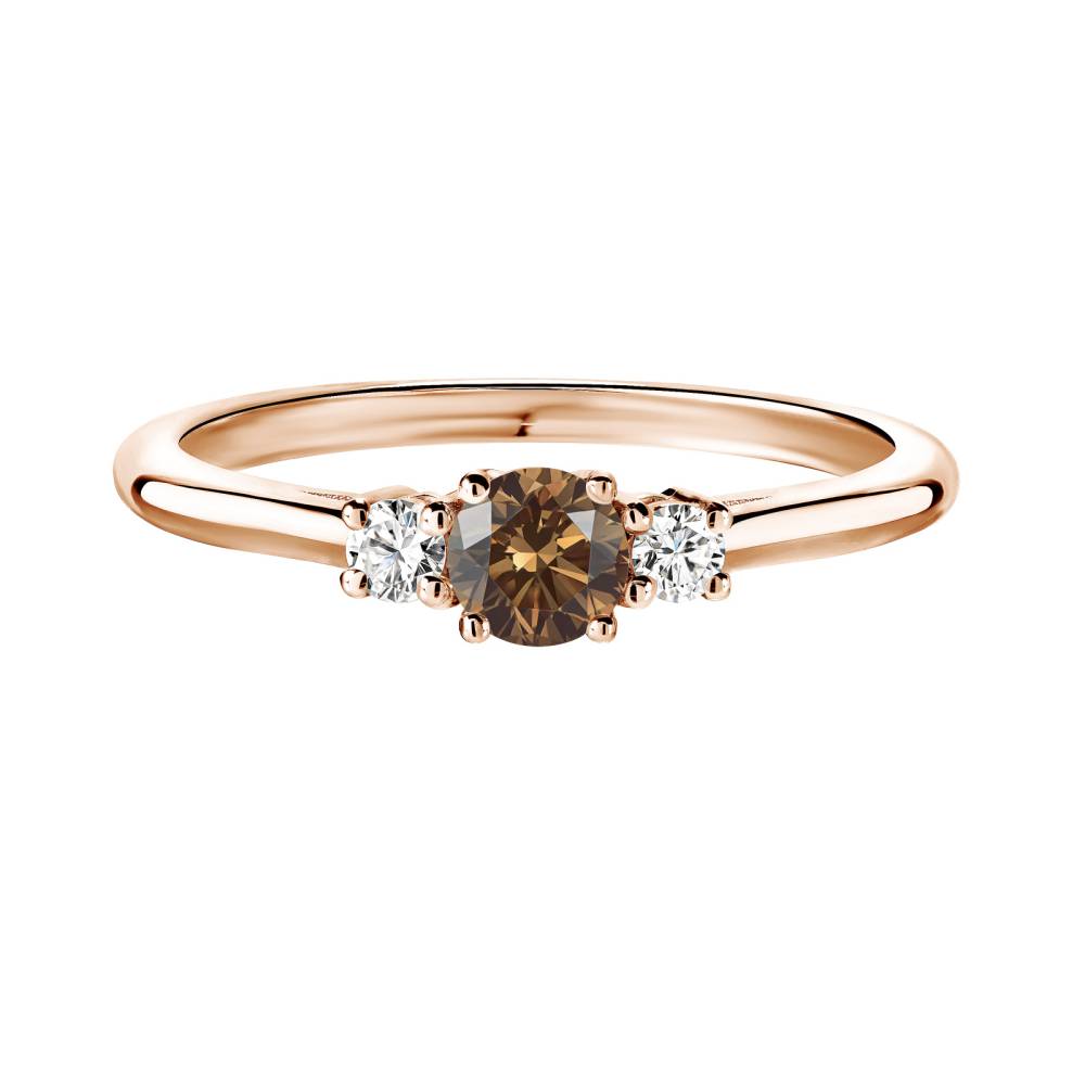 Ring Rose gold Chocolate Diamond and diamonds Baby Lady Duo 2