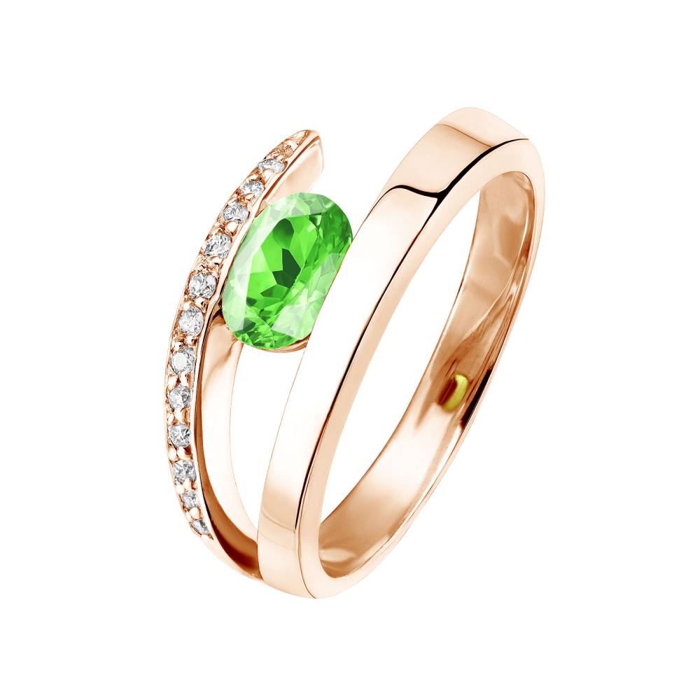 Ring Roségold Tsavorit und diamanten Ananta 2