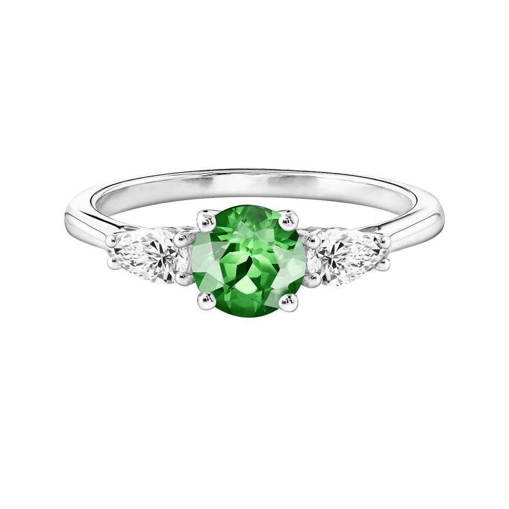 Ring Platinum Tsavorite and diamonds Lady Duo de Poires 2