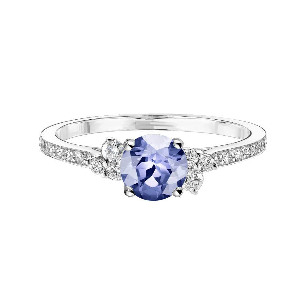 Bague Platine Tanzanite et diamants Baby EverBloom 5 mm Pavée 2