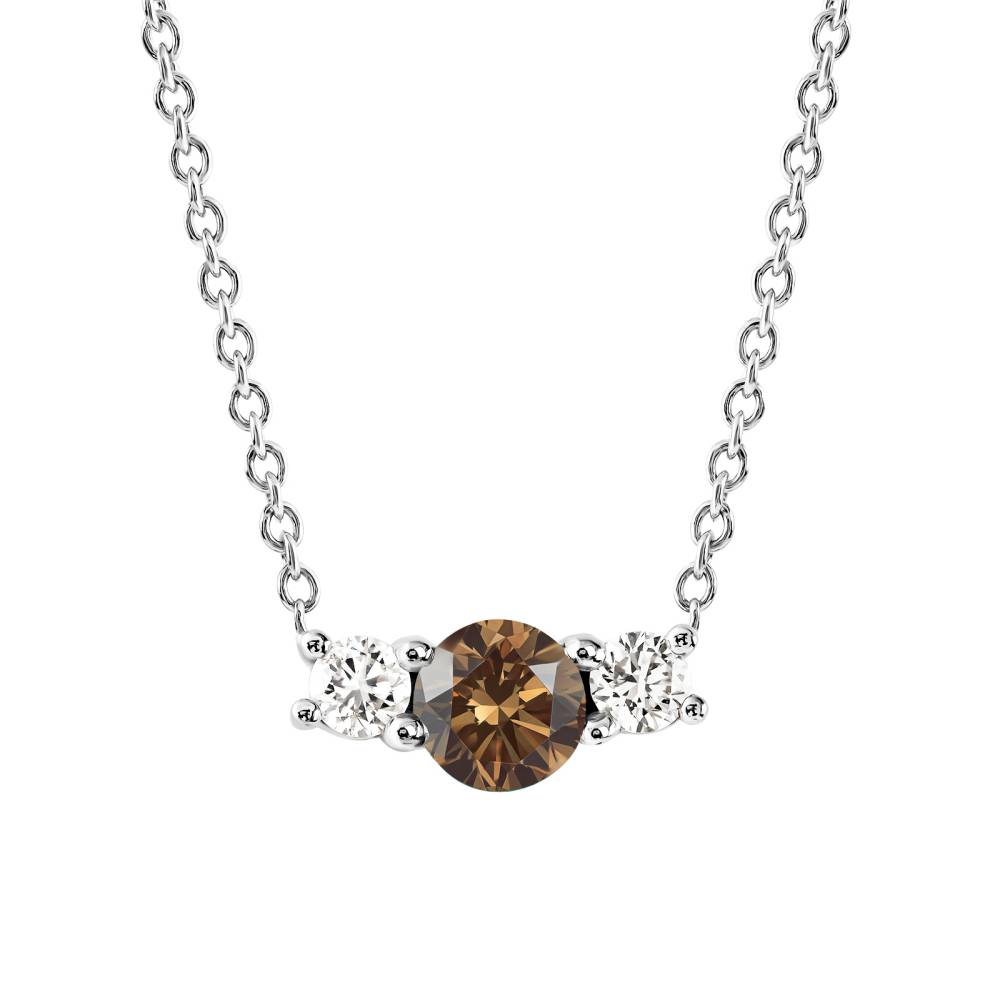 Pendentif Or blanc Diamant Chocolat et diamants Lady Duo 2