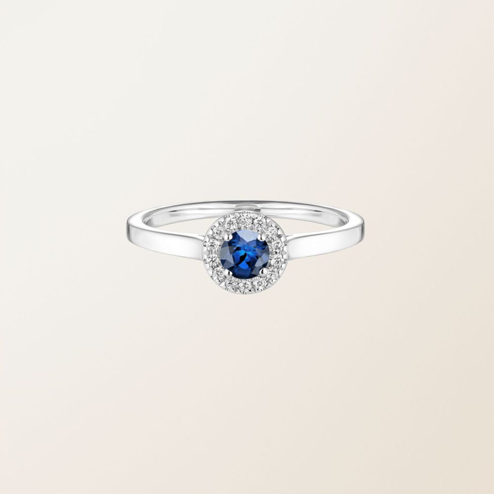Ring White gold Sapphire and diamonds Rétromantique S 2