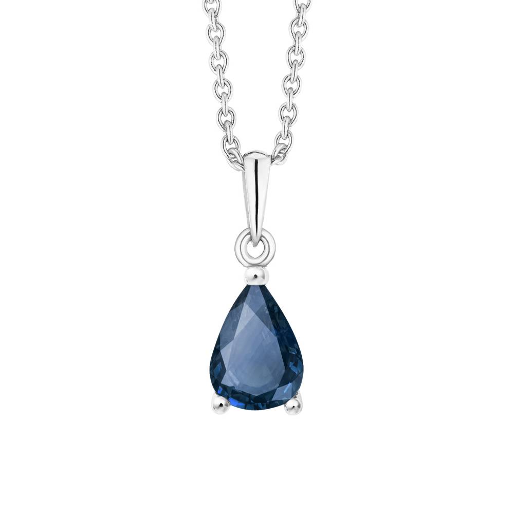 Pendant White gold Sapphire Goutte 2