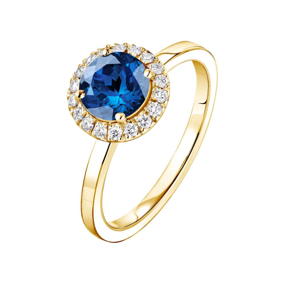 Ring Yellow gold Sapphire and diamonds Rétromantique L 2