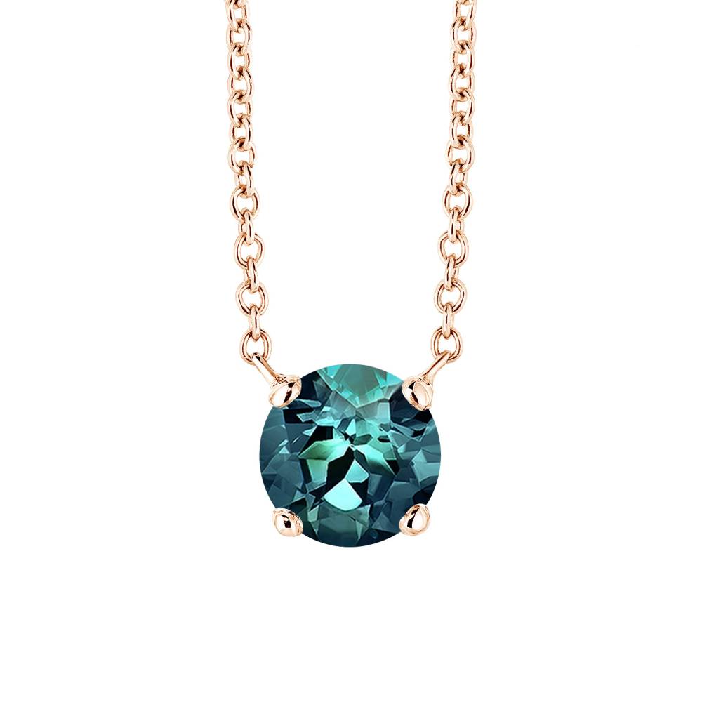 Pendant Rose gold Teal Sapphire Lady XXL 2