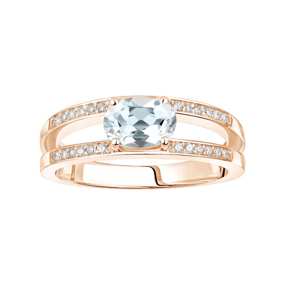 Ring Roségold Aquamarin und diamanten Cassandra 2