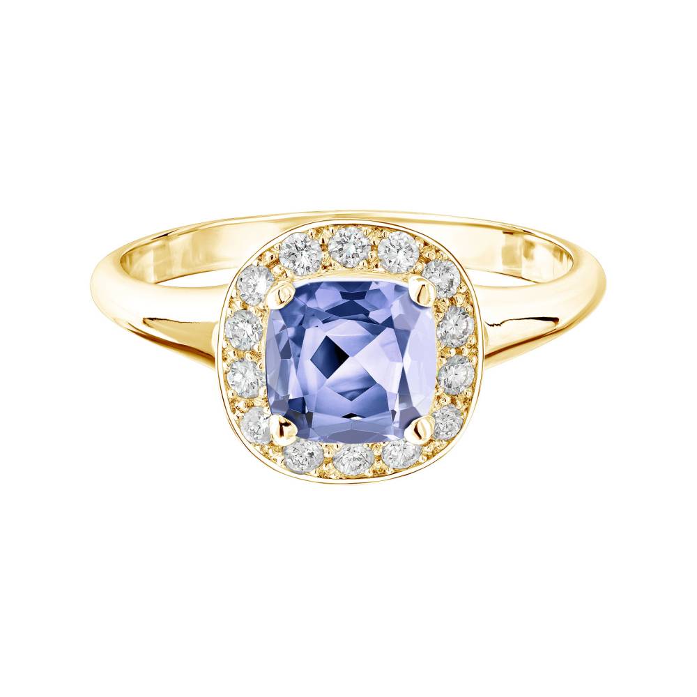 Ring Yellow gold Tanzanite and diamonds Mada 2