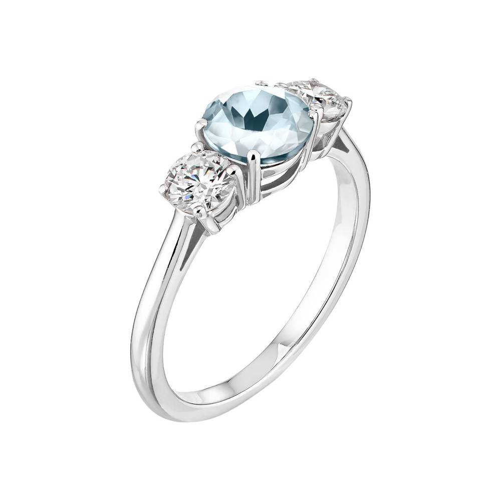 Bague Or blanc Aigue-marine Lady Duo 2