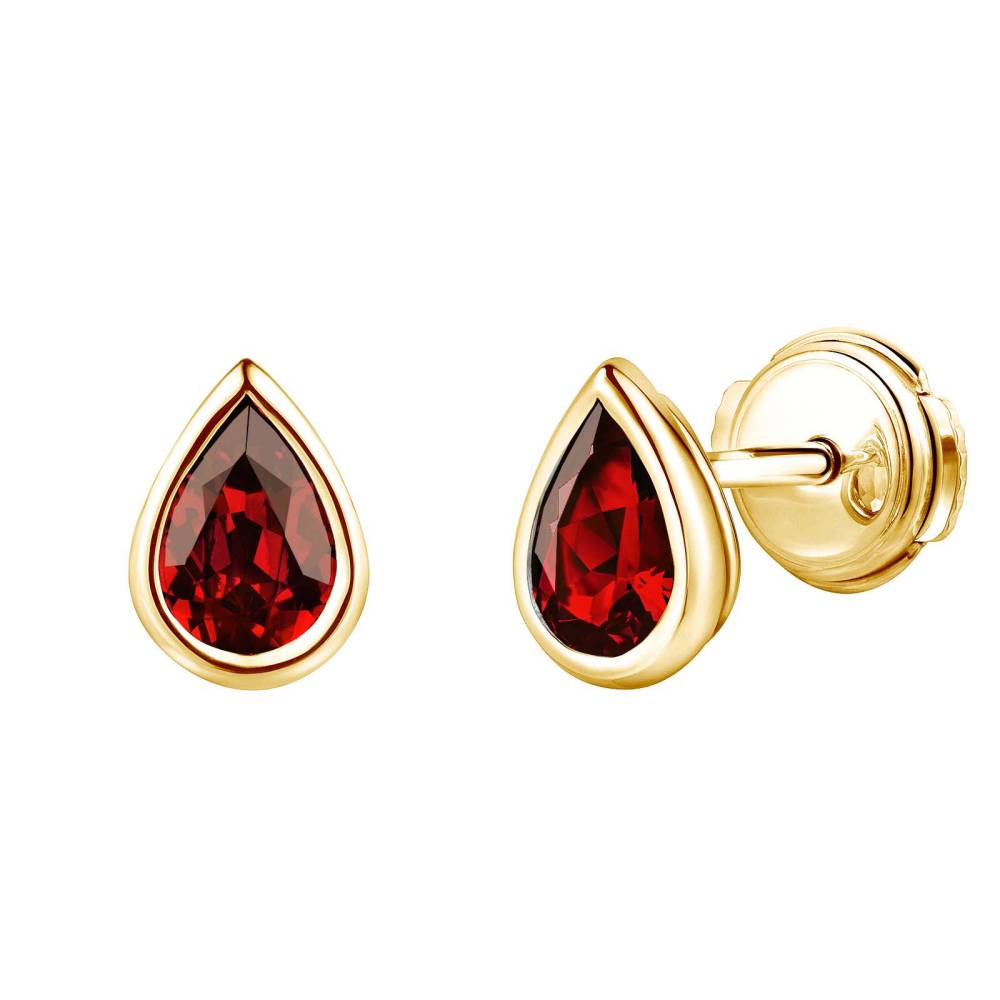 Earrings Yellow gold Garnet Gemmyorama 2