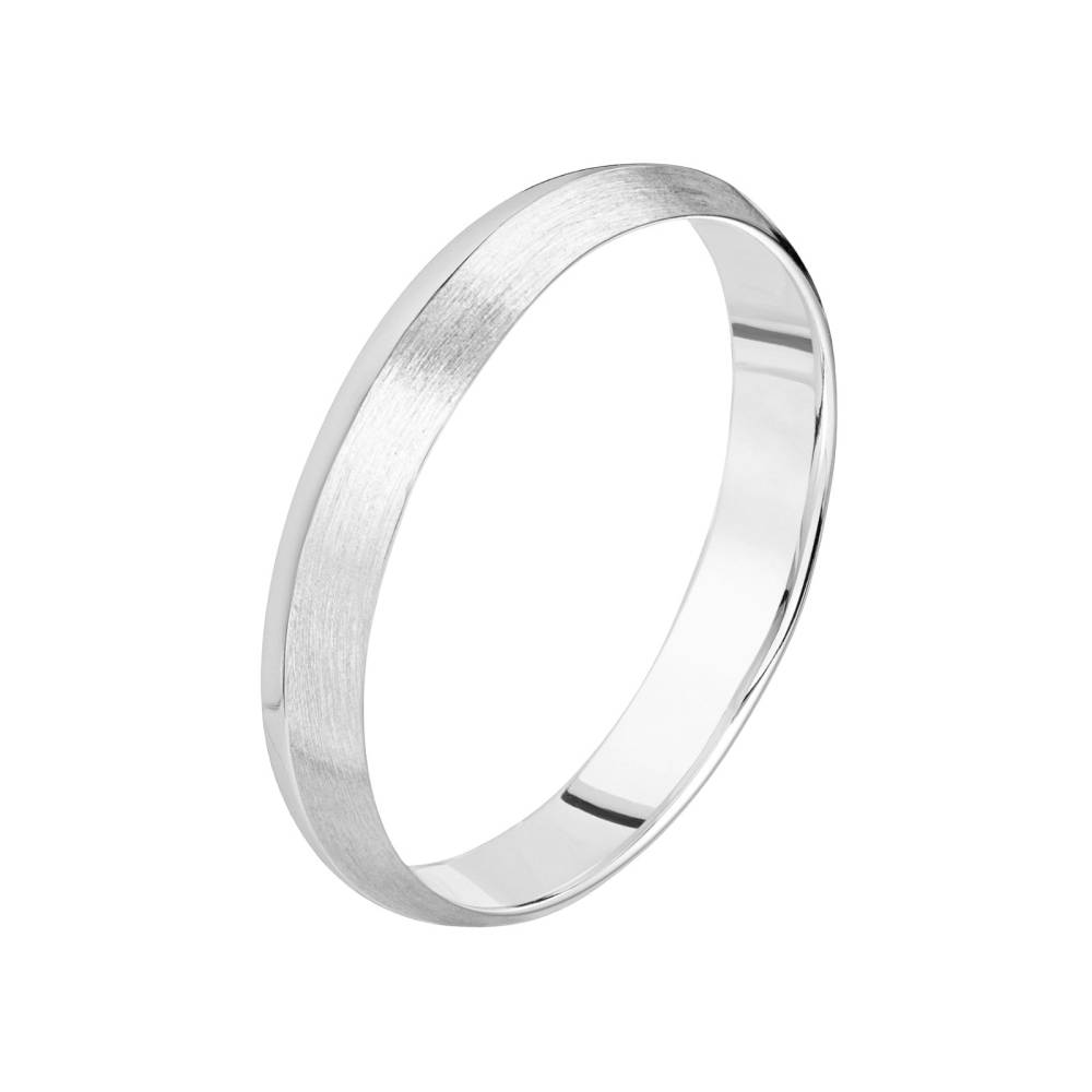 Wedding band White gold Thésée Love Brossée 3,5 mm 2