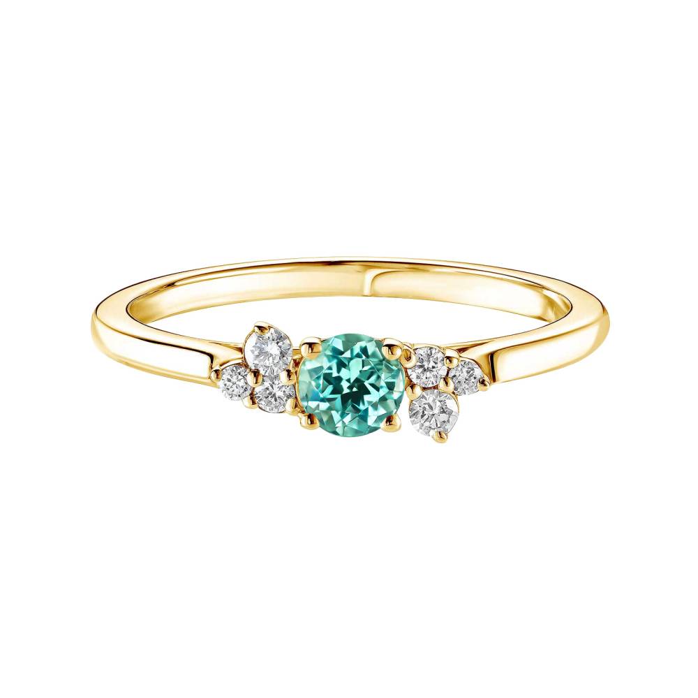 Bague Or jaune Tourmaline Mint et diamants Baby EverBloom 2